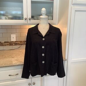Sigrid Olsen Black Button Shirt Size Large